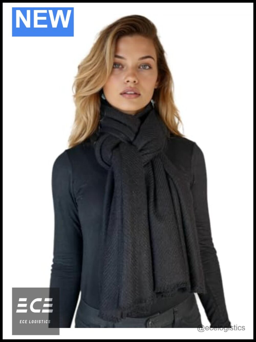 Merino Wool Cashmere Scarf Wrap 77x26 Shawl